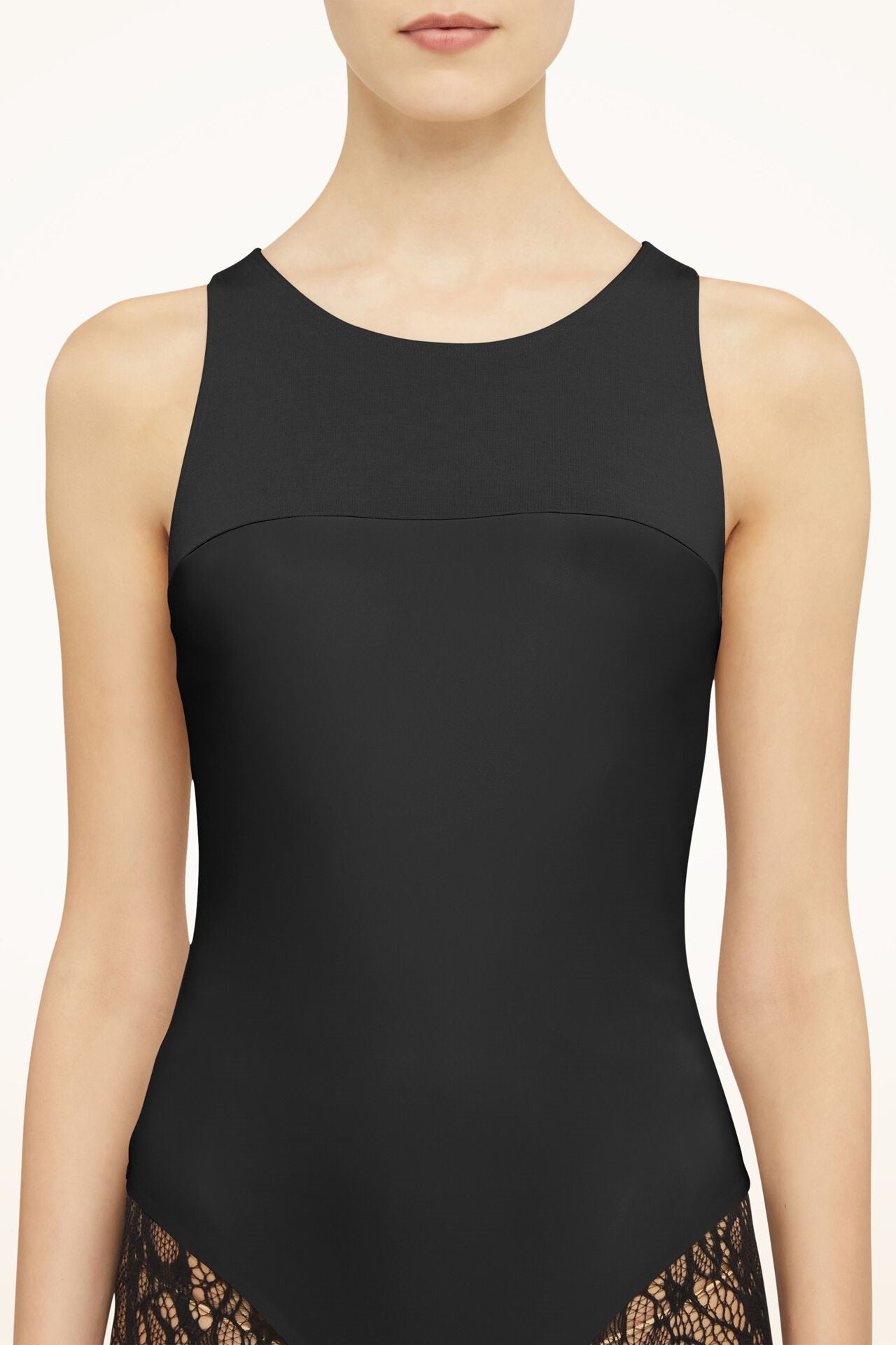 Wolford Faux Leather Bodysuit Tr s Chic