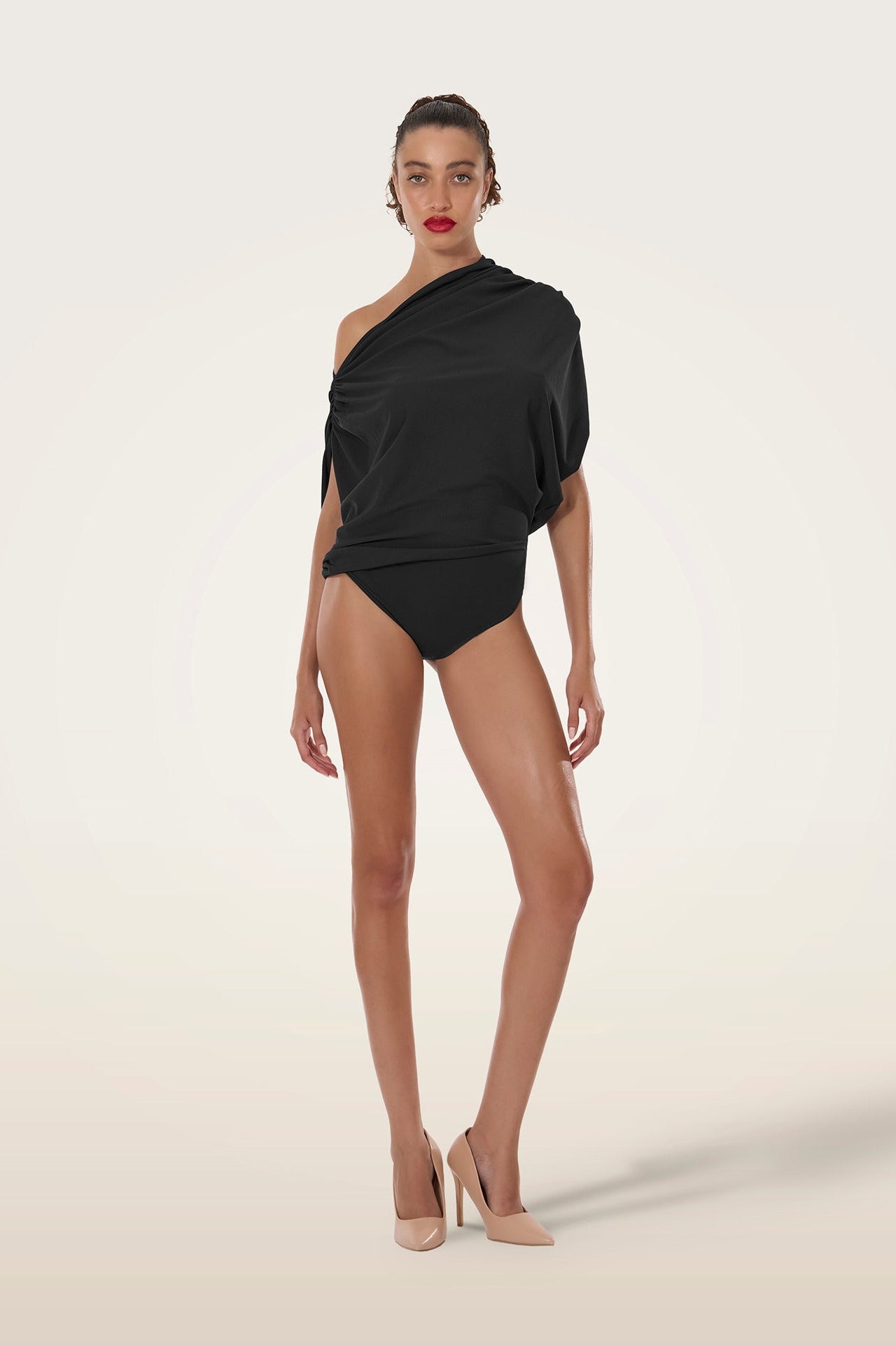 Wolford Fluid Drape Bodysuit Black