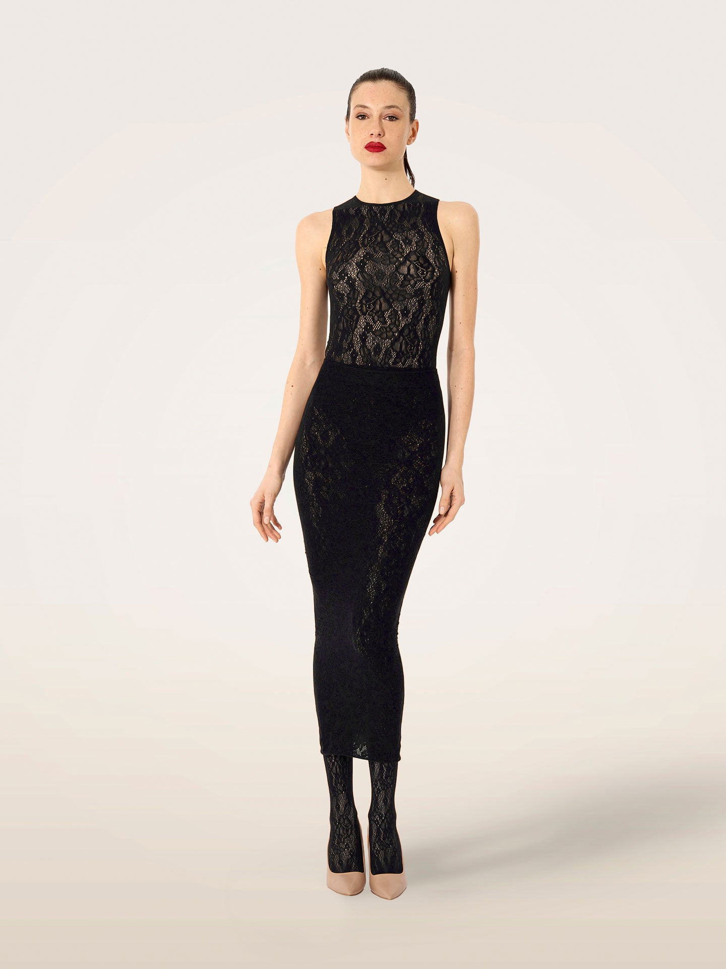 Wolford Infinite Rose Net String Body Black