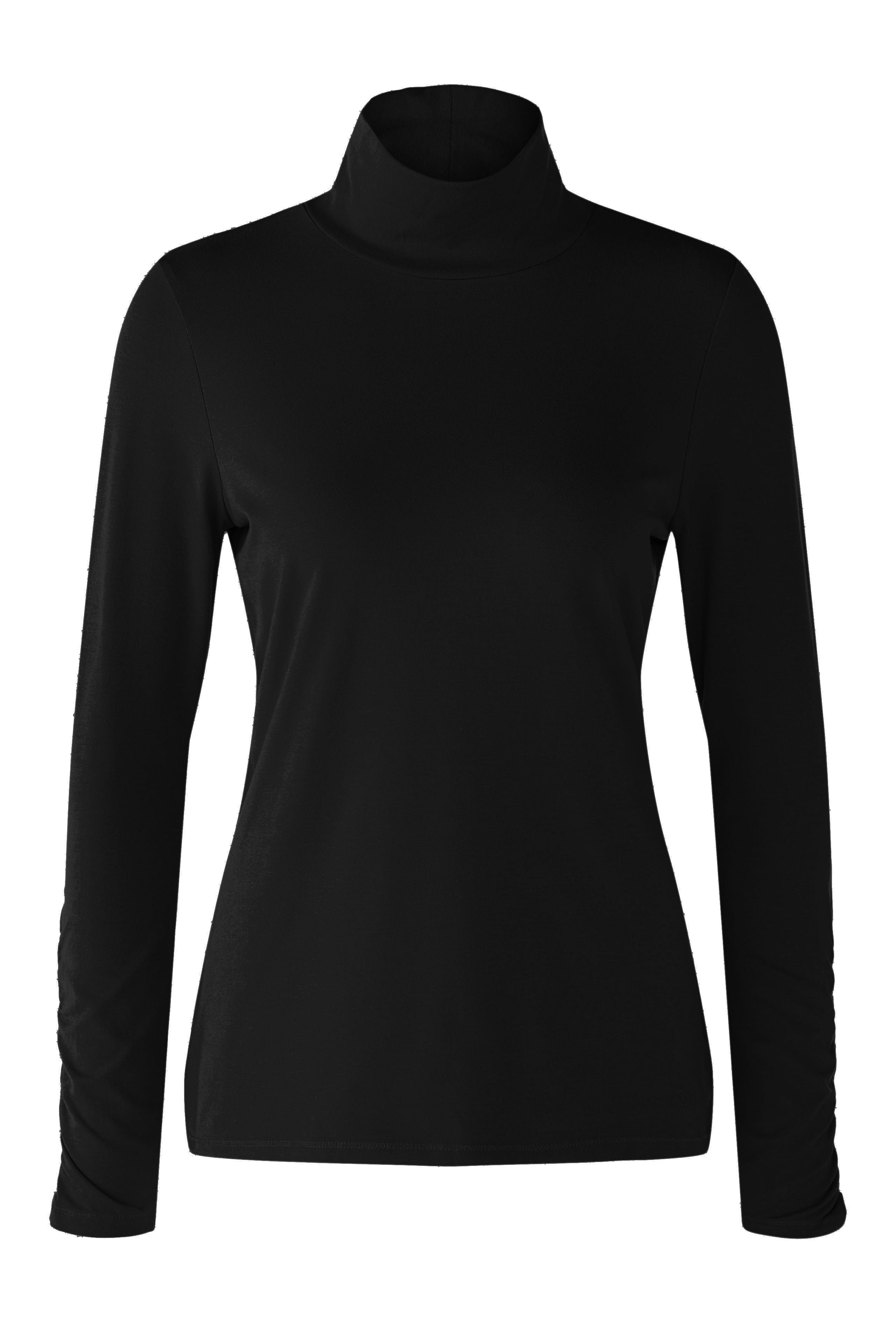Oui Turtleneck Stand-Up Collar Shirt Black