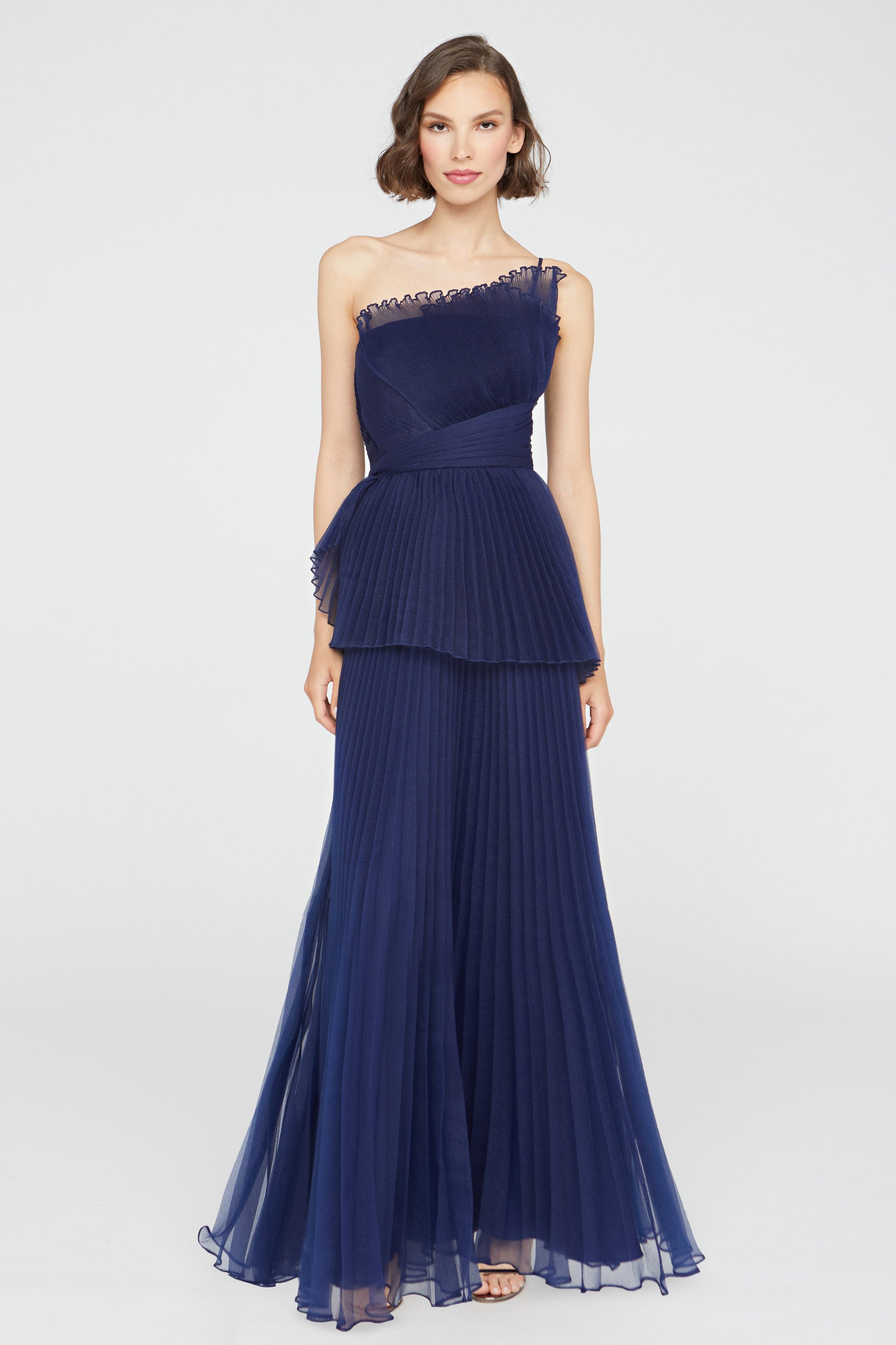 Theia Delphine Pleated Organza Gown NAVY / 14 Theia Delphine Pleated Organza Gown NAVY / 14