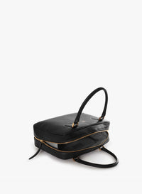 Sac Cinzia Rocca noir en cuir véritable à double fermeture éclair - noir
