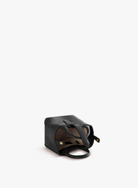 Cinzia Rocca Sac à bandoulière noir en cuir avec poignée intégrée et bandoulière - Noir