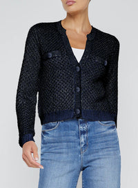 Cardigan à Paillettes L'Agence Blanca Minuit/Argenté