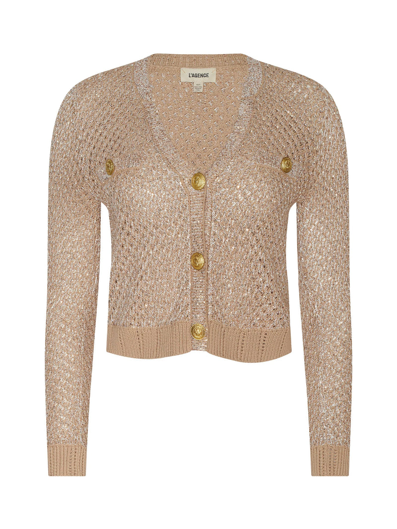 L'Agence Blanca Sequin Crop Cardigan