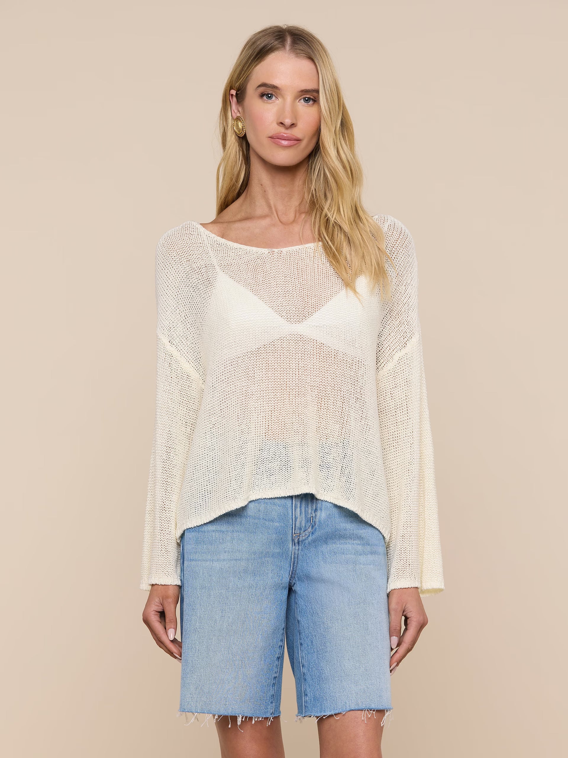 L'Agence Ethan Knit Pullover Vanilla
