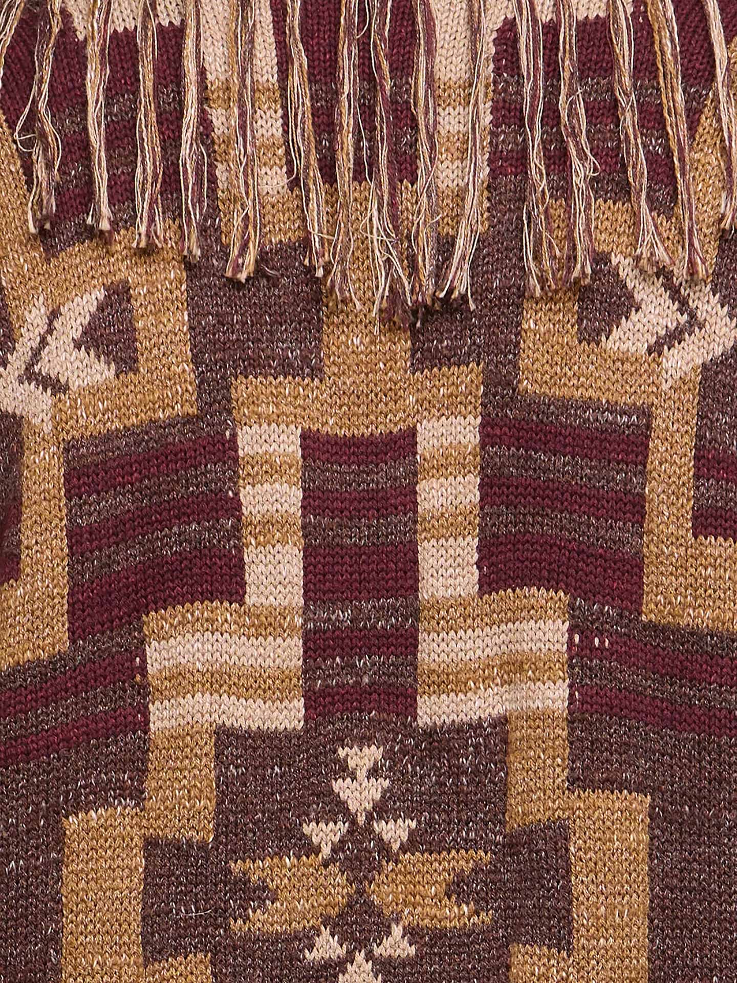 L'Agence Jair Jacquard Fringe Cardigan Dark Java/Burgundy Multi