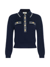 L'Agence Malaki Cropped Polo Sweater