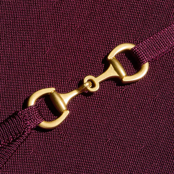 Robe en maille évasée L'Agence, rouge merlot