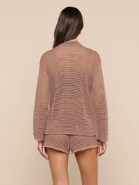 L'Agence Mariana Pointelle Knit Short Hazelnut