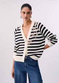 Liu Jo Cardigan With Jewel Embroidery White Night Blue