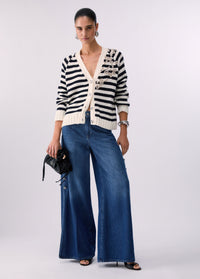 Liu Jo Cardigan With Jewel Embroidery White Night Blue