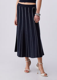 Liu Jo Knit Midi Skirt Night Blue