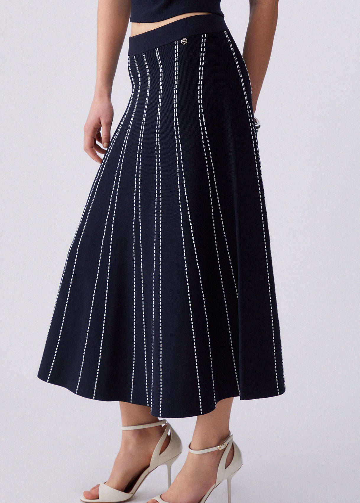 Liu Jo Knit Midi Skirt Night Blue