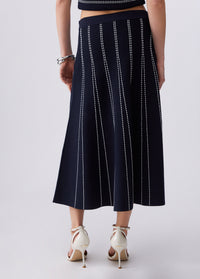 Liu Jo Knit Midi Skirt Night Blue