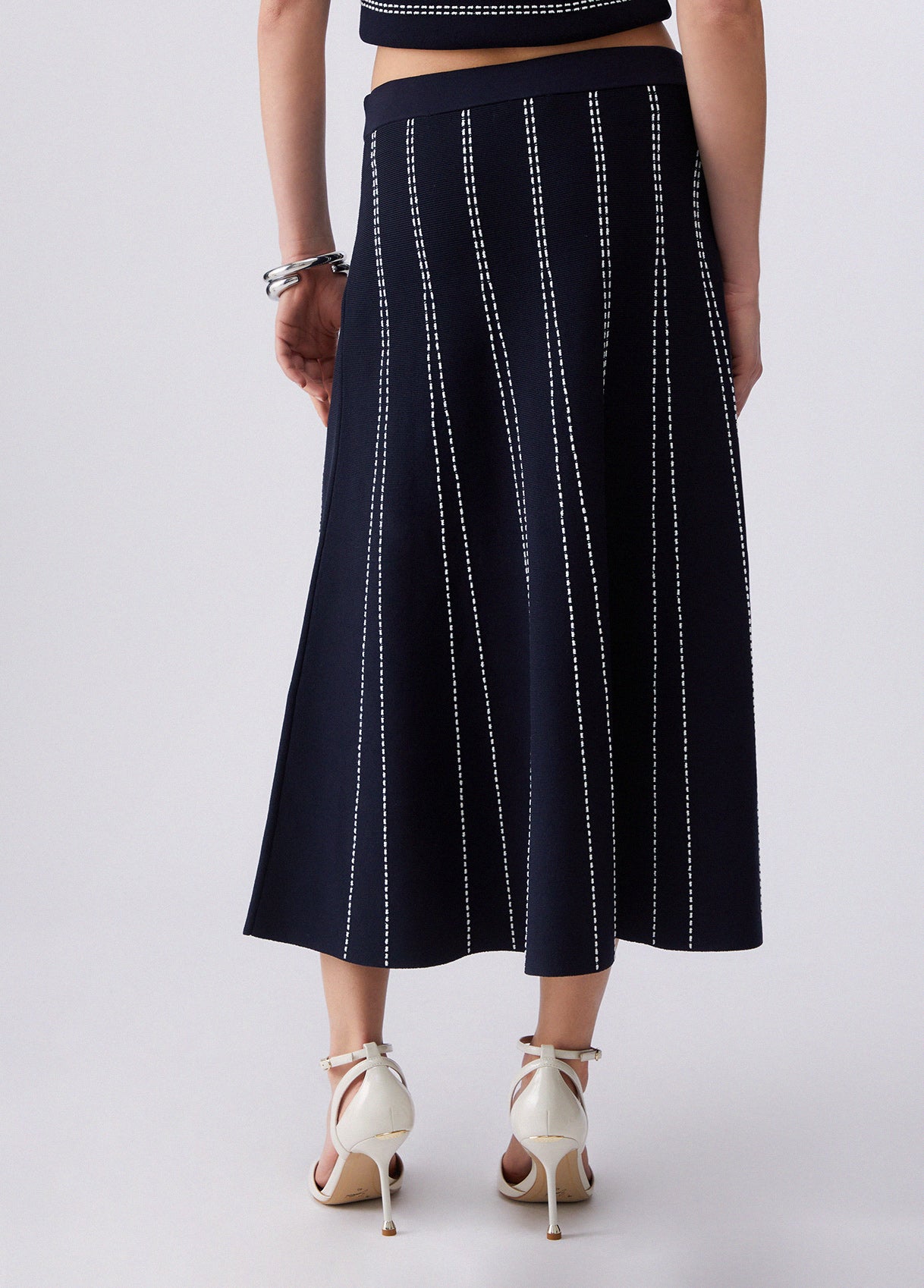 Liu Jo Knit Midi Skirt Night Blue