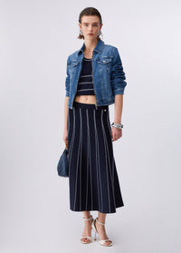 Liu Jo Knit Midi Skirt Night Blue