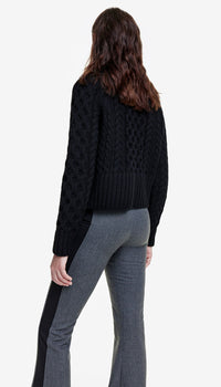 Smythe Cable-Knit Cropped Crewneck