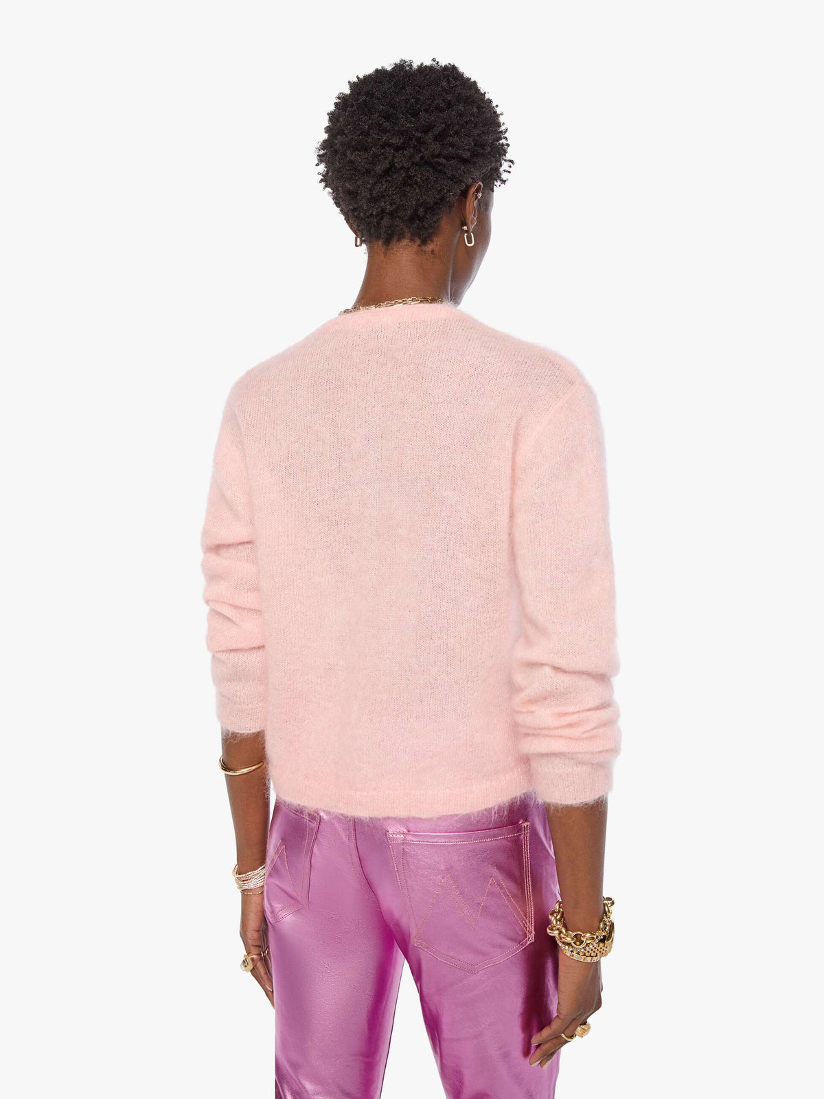 Mother The Cropped Cardigan Powder