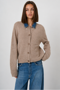 Repeat Wool Cashmere Knitted Cardigan - Sand