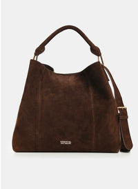 Essentiel Antwerp Kroon Suede Shopper Bag With Detachable Shoulder Strap Brown