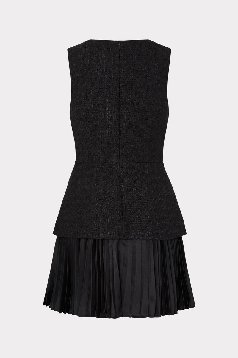 Milly Boucle Mixed Media Mini Dress