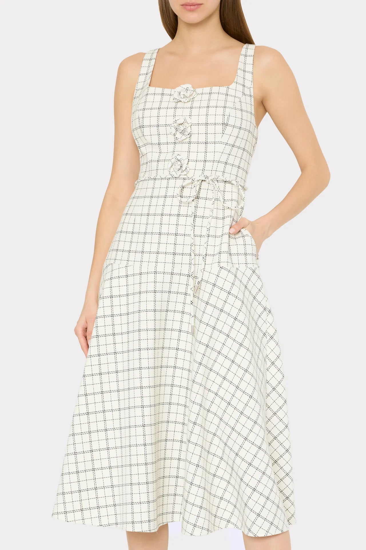 Milly Mira Plaid Midi Dress