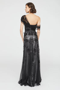 Theia Petal Embroidered Gown