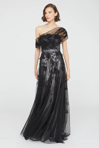 Theia Petal Embroidered Gown