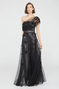 Theia Petal Embroidered Gown