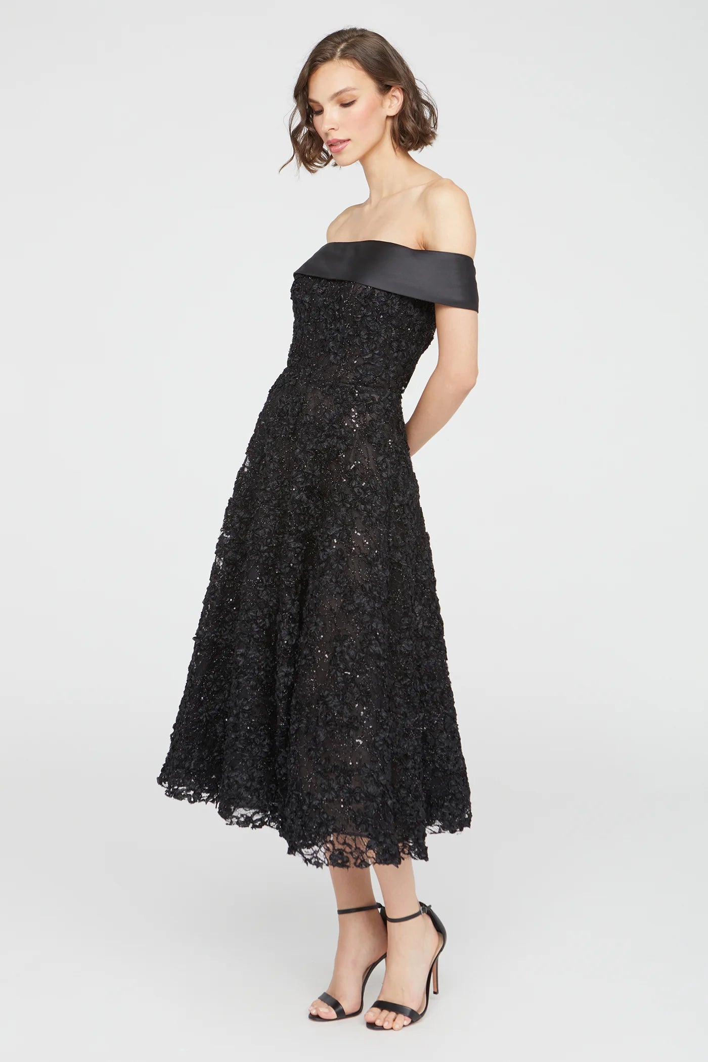 Theia Off Shoulder A Line Dress Theia Off Shoulder A Line Dress