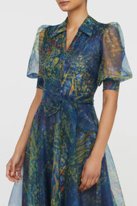 Theia Winnie Puff Sleeve Shirt Dress