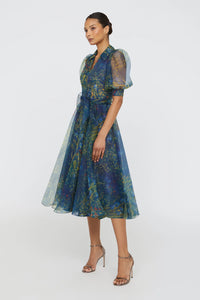 Theia Winnie Puff Sleeve Shirt Dress