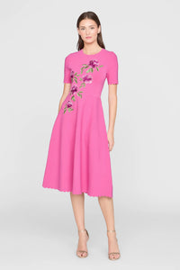 Theia  Petunia Knit Midi Dress Sunlit Pink