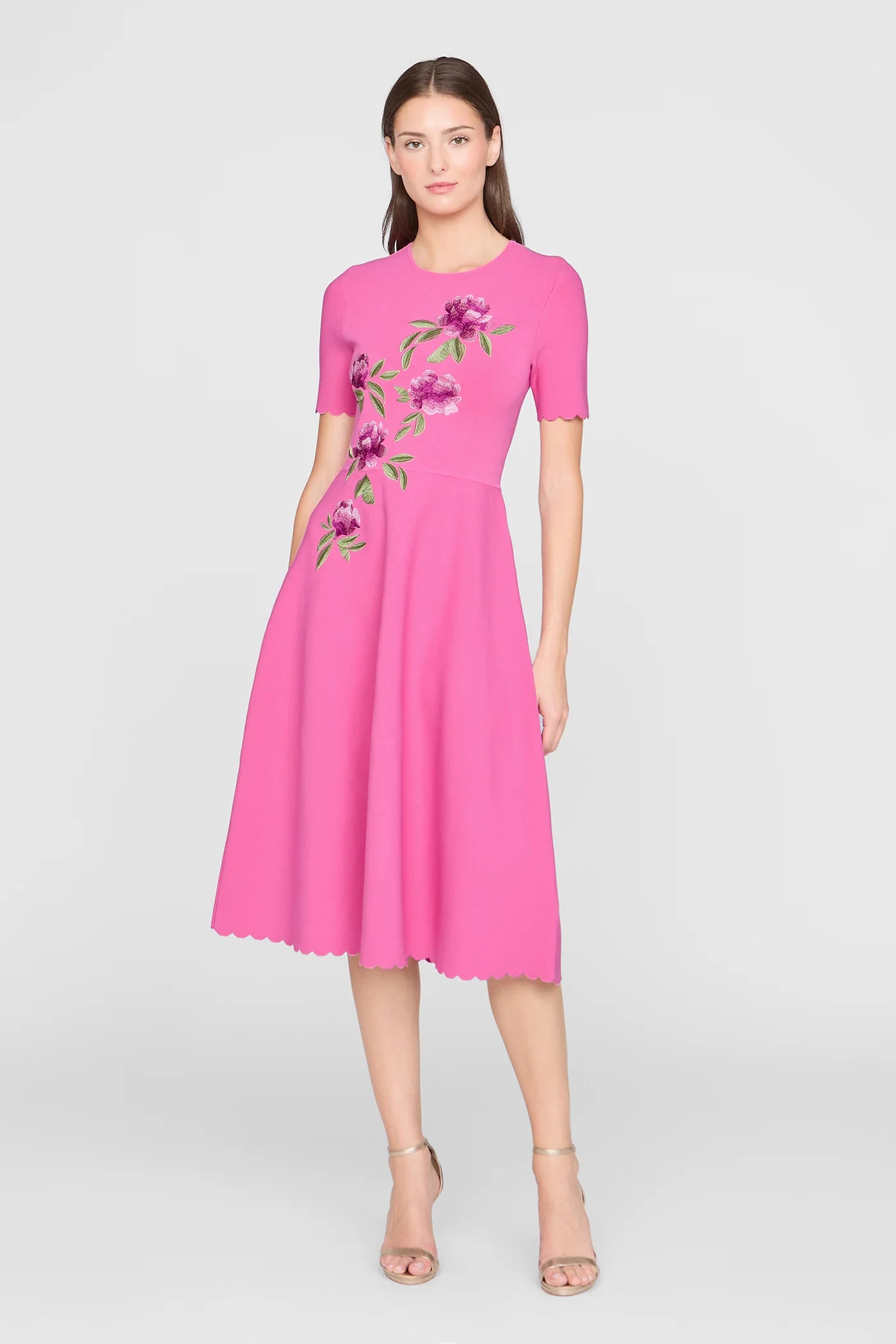 Theia  Petunia Knit Midi Dress Sunlit Pink