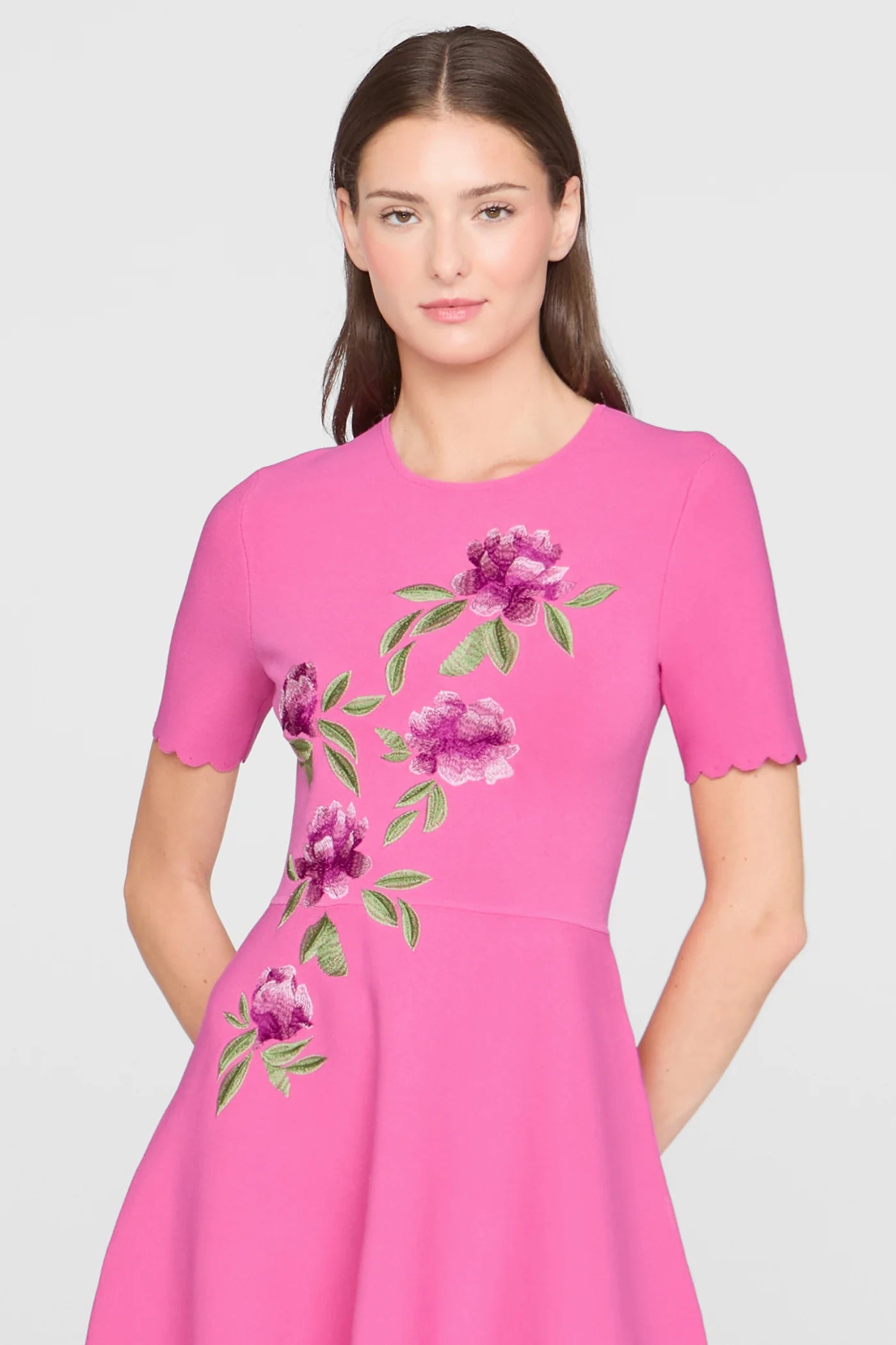 Theia  Petunia Knit Midi Dress Sunlit Pink