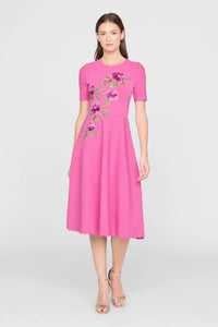 Theia  Petunia Knit Midi Dress Sunlit Pink