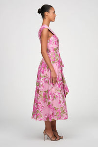 Theia Zanthe Tea Length Dress Opera Mauve