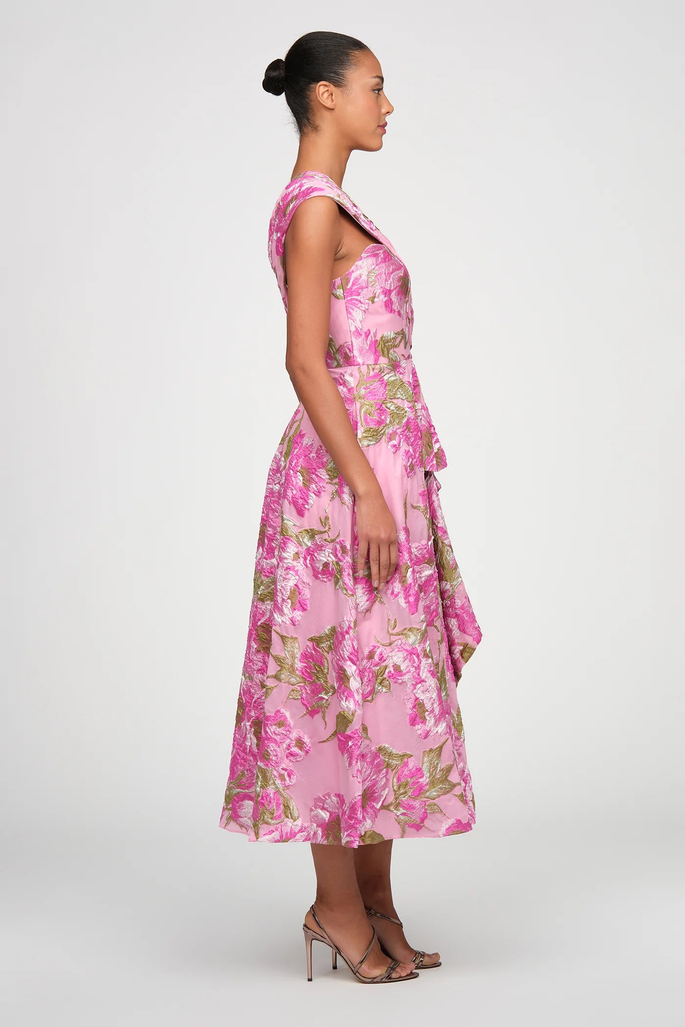 Theia Zanthe Tea Length Dress Opera Mauve