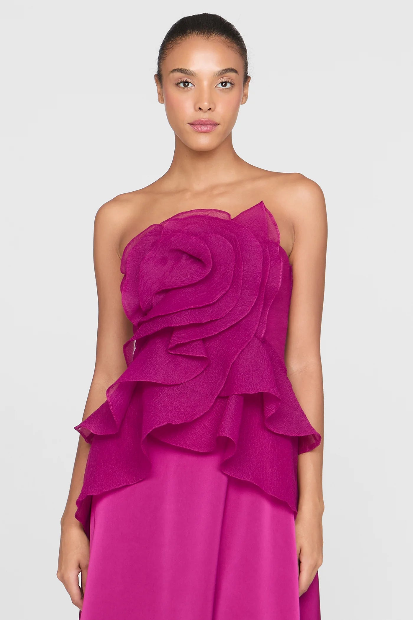 Theia Victoria Draped Rose Cocktail Sangria Dress