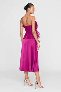 Theia Victoria Draped Rose Cocktail Sangria Dress