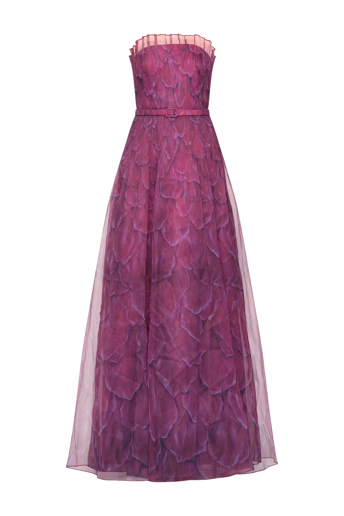 Theia Ivana Organza Printed Gown Petal Obscura