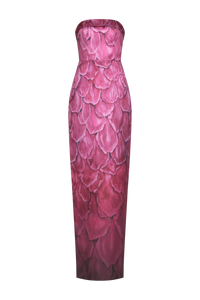 Theia Cleo Strapless Column Gown Petal Obscura