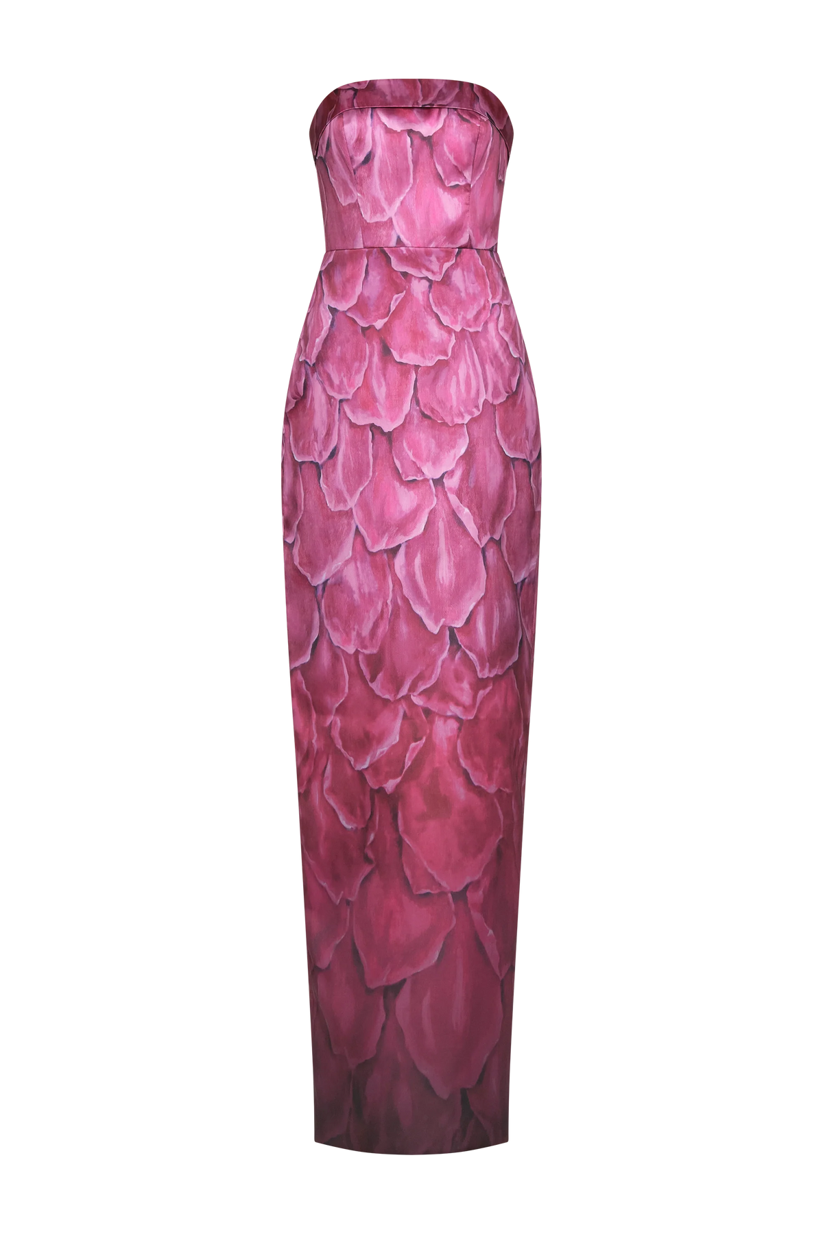 Theia Cleo Strapless Column Gown Petal Obscura