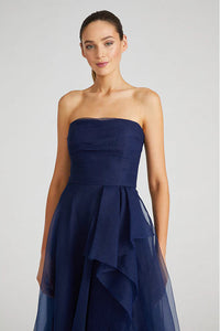 Theia Couture Teresa Strapless Draped Gown