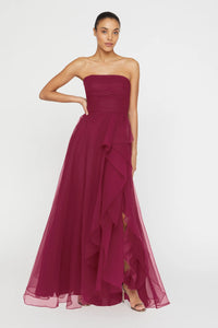 Theia Couture Teresa Strapless Draped Gown