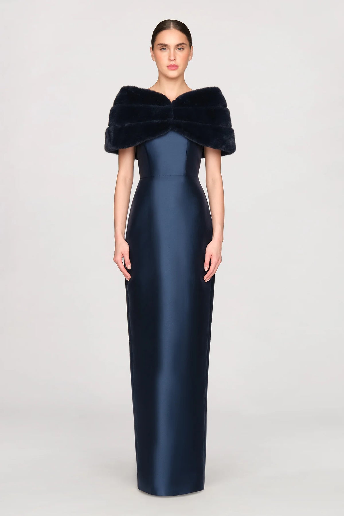 Theia Sierra Faux Mink Shawl Shadow Petal