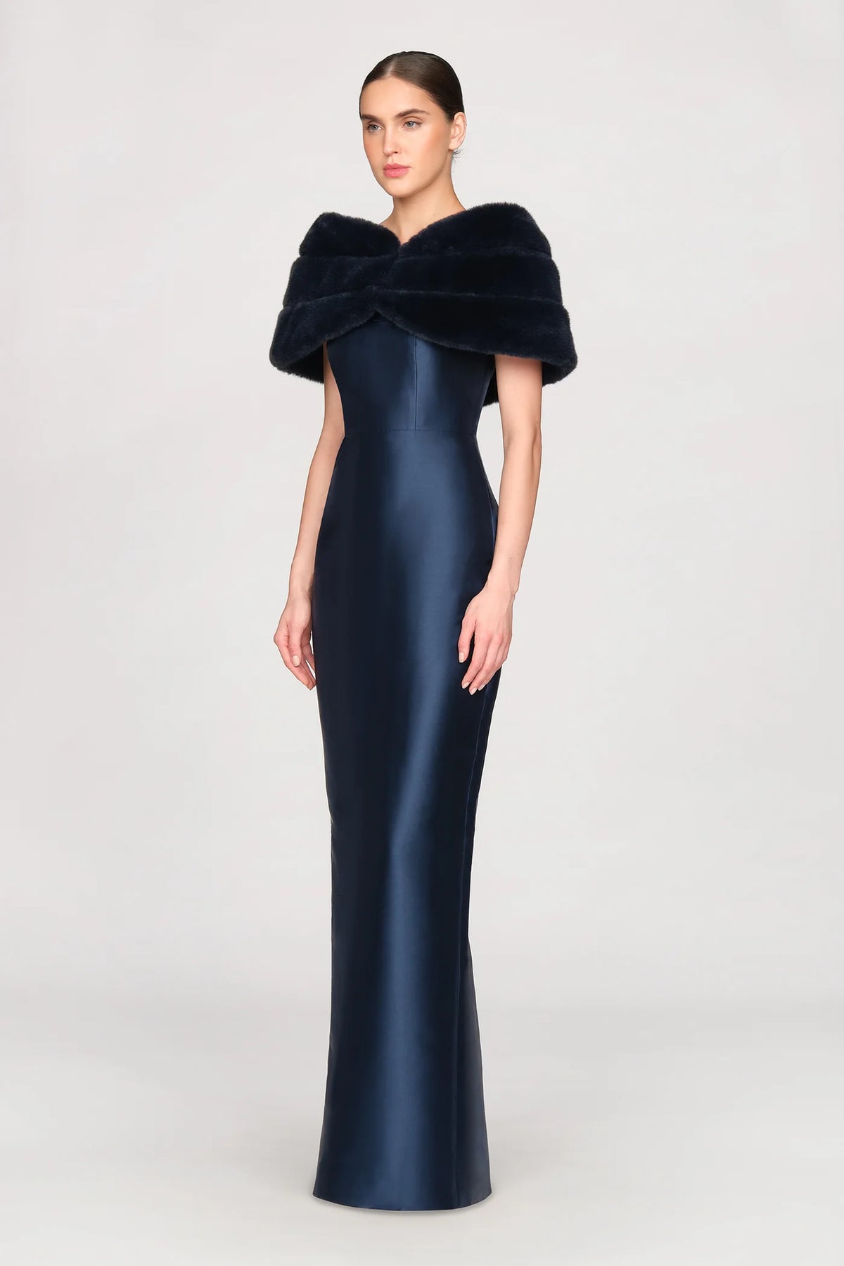 Theia Sierra Faux Mink Shawl Shadow Petal