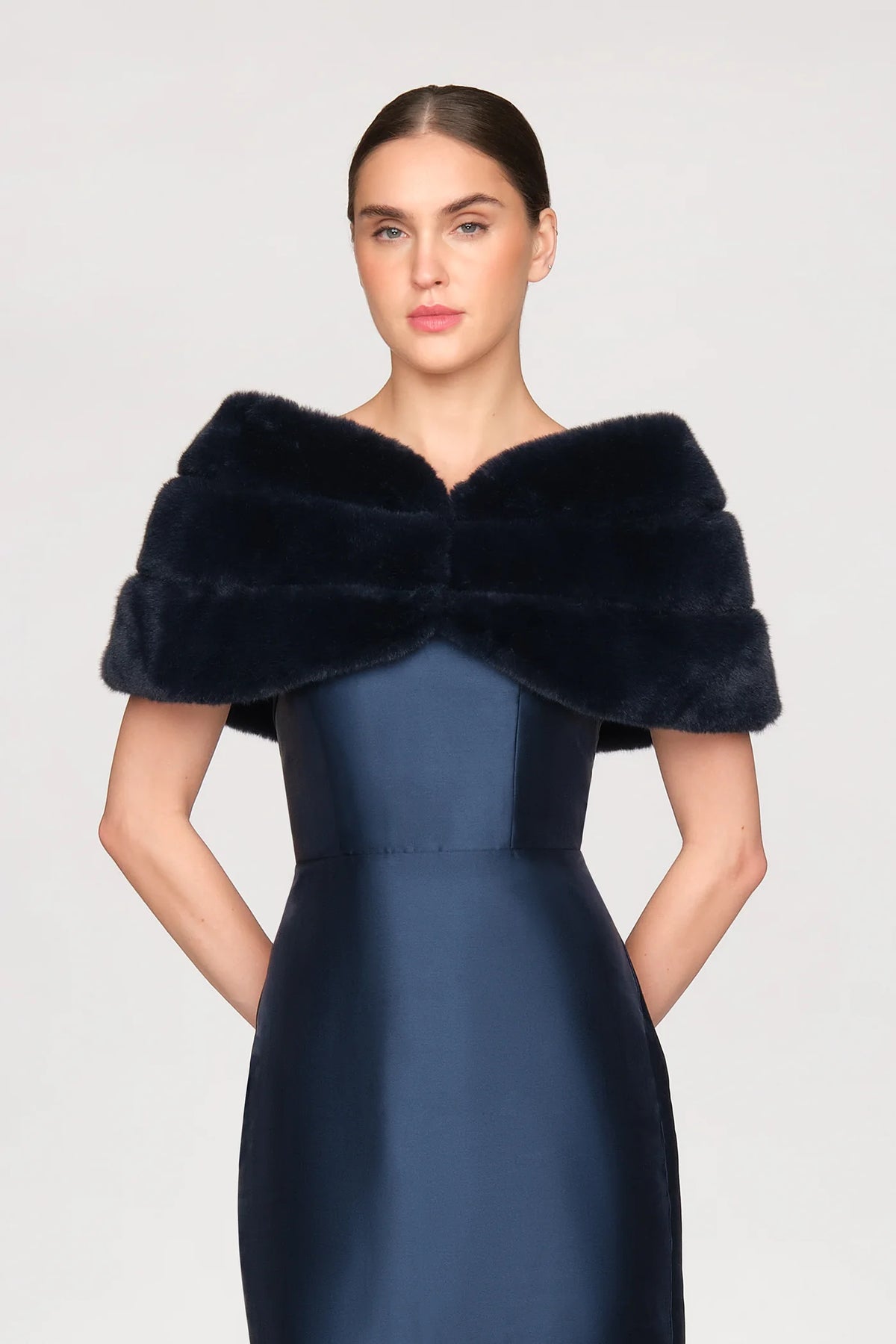 Theia Sierra Faux Mink Shawl Shadow Petal