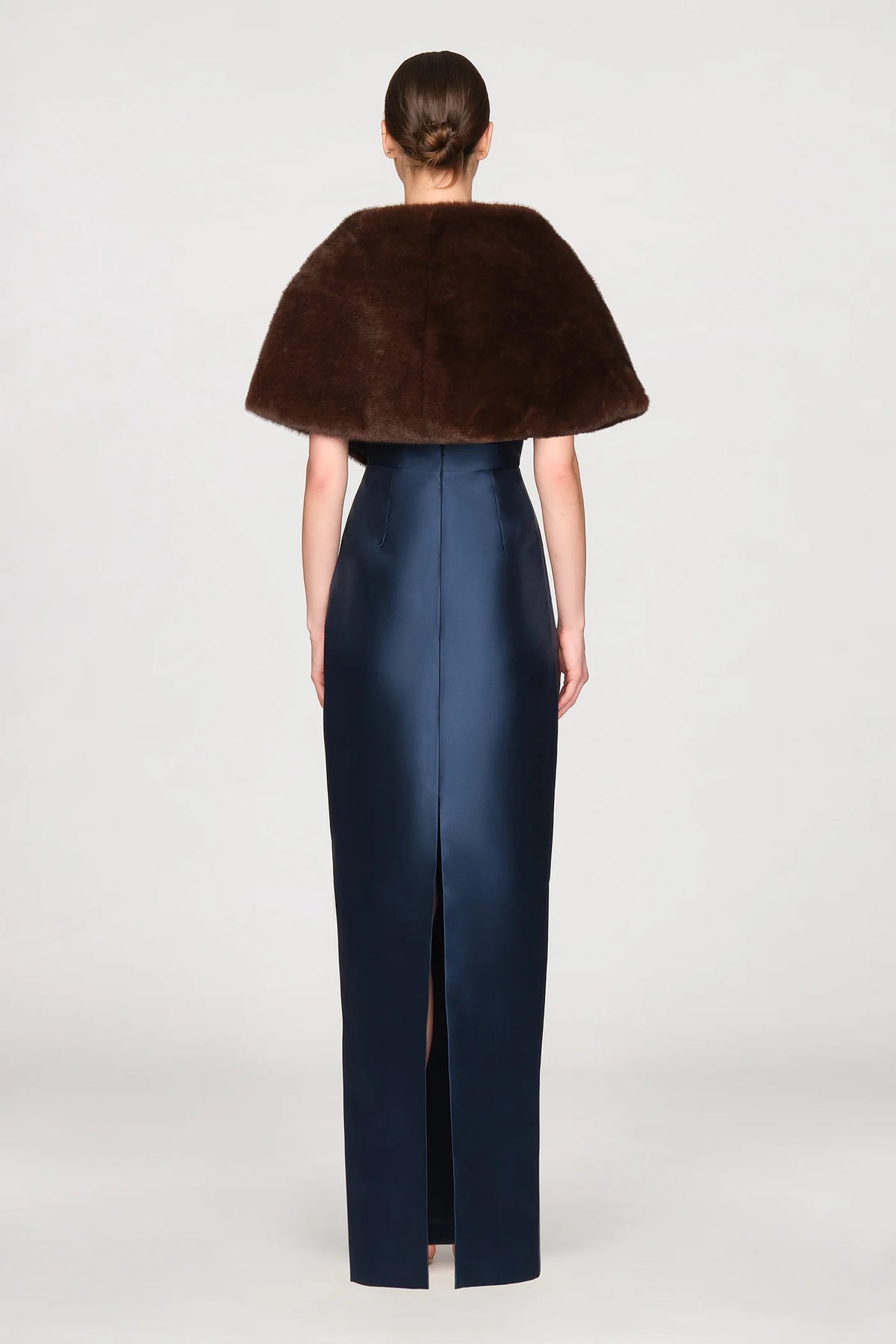 Theia Ayana Faux Mink Cape Mahogany